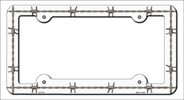 Barbed Wire Novelty Metal License Plate Frame LPF-018 - £14.81 GBP