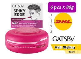 GATSBY Moving Rubber Spiky Edge 6 pcs x 80g Hair Styling -fast shipment by DHL - £85.26 GBP