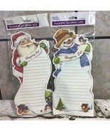 Martin Designs Vintage 2002 Holiday Magnetic Shopping Lists Santa Snowman - £9.37 GBP