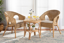 Agnes Natural Brown Antique Rattan 3-Piece Living Room Set - $8,154.53 MXN
