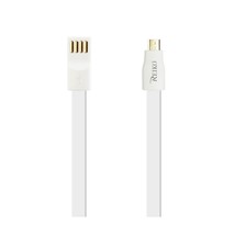 REIKO FLAT MAGNETIC GOLD PLATED MICRO USB DATA CABLE 0.7 FOOT IN WHITE - £44.84 GBP