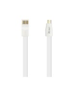 REIKO FLAT MAGNETIC GOLD PLATED MICRO USB DATA CABLE 0.7 FOOT IN WHITE - $82.04 CAD