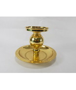 Beautiful LARGE BRASS PARTYLITE CANDLE HOLDER 5&quot; T 7&quot; Across Holds 3/4&quot; ... - $22.57 CAD
