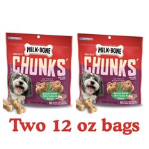 (2) Milk-Bone Chock Full of Chunks w/ Turkey &amp; Bacon Dog Treats, 12 oz each - £22.15 GBP