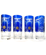 Bouquet by Varga Cobalt Blue Water Glasses 6.3/8&quot; - Set of 4 pcs. - £707.00 GBP