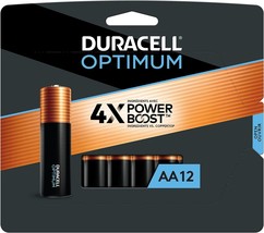 Duracell Optimum AA Batteries with Power Boost Ingredients, 12 Count Pack Double - £23.91 GBP