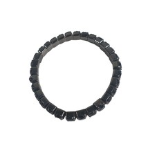 Black Rhinestone Stretch Bracelet 7&quot; Vintage Fashion Costume Sparkle Faceted - £15.03 GBP