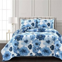 Blue Flowers Lightweight Polyester Microfiber Quilt Set King, Full/Queen - $205.91+