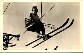 RPPC Person Riding Timberline Ski Lift Mount Hood Oregon OR UNP Postcard D4 - £8.23 GBP