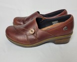 Keen Mora Button Slip On Shoes Womens sz 9 Brown Leather Casual Wedge 10... - £28.12 GBP