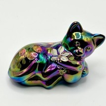 Fenton Amethyst Carnival Glass Kitten With Ball - £38.72 GBP