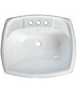 17&quot; x 20&quot; White Rectangular Lavatory Sink for Mobile Homes Includes Drain - £46.87 GBP
