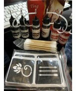 Temporary Tattoo Kit Ting  Gel Tattoos 6 Bottles Brown/Black/Red - $185.88 MXN