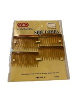 Vintage 1970s Solo Side Combs Hair Accessories Clips NEW Deadstock Brown... - $29.63