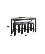 Necalli 4Pcs Pack Counter Height Table Set, Marble Top &amp; Weathered Espresso - $18,416.59 MXN
