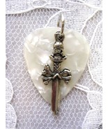 PEARLY WHITE GUITAR PICK SKULL DAGGER PENDANT NECKLACE - $6.99
