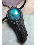 Raw Tourmaline Labradorite Necklace Spiritual Pendant Lightworker for Sa... - $100.00