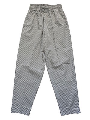 Chef Works Drawstring Pants  Pockets Black White Check Sz Medium NEW wit... - $22.02