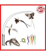Interactive Cat Feather Wand Set – 10 Fun Pieces with Birds &amp; Butterflies - $26.72