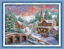 PDF Cross Stitch Pattern Christmas Snow 54×43cm (21.26&#39;&#39;x16.93&#39;&#39;) - $4.50