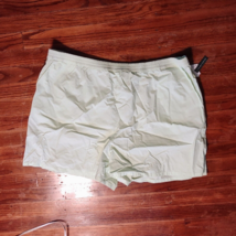 BP Athletic Shorts Green Limecream Women Elastic Waist Size 2X Pockets - $24.75