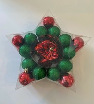 40 Piece Miniature Assorted Red &amp; Green Mini Shatterproof Ball Xmas Ornament Set - £10.29 GBP