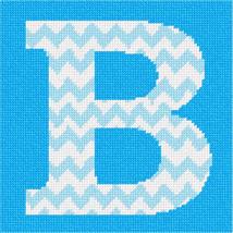 Pepita Needlepoint Canvas: Letter B Blue Chevron, 7&quot; x 7&quot; - $50.00+