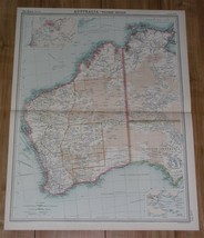 1922 Original Vintage Map Of Western Australia Darwin / City Of Perth Inset Map - $33.55