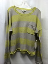 Bycorpus Women&#39;s Sweater Yellow And Tan Strioed Sweater Size Large NWT - $23.76