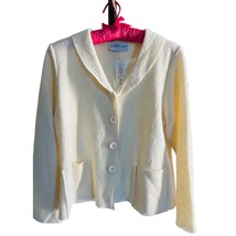 EVA TRALALA Paris Cream Colored Boiled Wool Blazer Jacket With Pockets NWT - £47.58 GBP