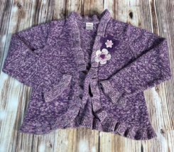 Gymboree PRETTY IN PLUM Girls Size 8 Purple Pink Flower Tie Cardigan Sweater Top - £17.25 GBP