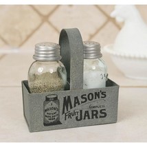 Mason Jar Box Salt and Pepper Caddy - Rustic Farmhouse Kitchen - Set of 2 - £35.84 GBP