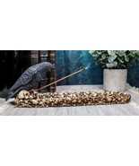 Macabre Raven Crow Perching On Heap Of Skull Incense Burner or Holder - $35.04 CAD