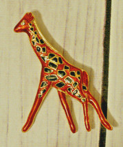 vintage rhinestone enamel giraffe brooch pin - $12.86