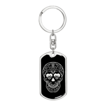 Calavera Mexican Sugar Skull 5 Stainless Steel or 18k Gold Premium Swivel Dog T - £30.22 GBP+