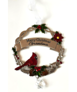 Merry Christmas Grandma Ornament Red Cardinal 3.3.4" long x 2.3/4" wide
