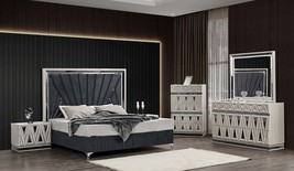 Lavita Modern 5-Pc Queen Upholstered Bedroom Set, Gray - £4,555.34 GBP