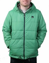 Bench UK Mens Hollis Zip Up Green Hooded Puffy Winter Jacket Coat NWT - £97.00 GBP