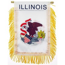 Illinois State Flag Mini Banner 3&quot; x 5&quot; - £9.21 GBP