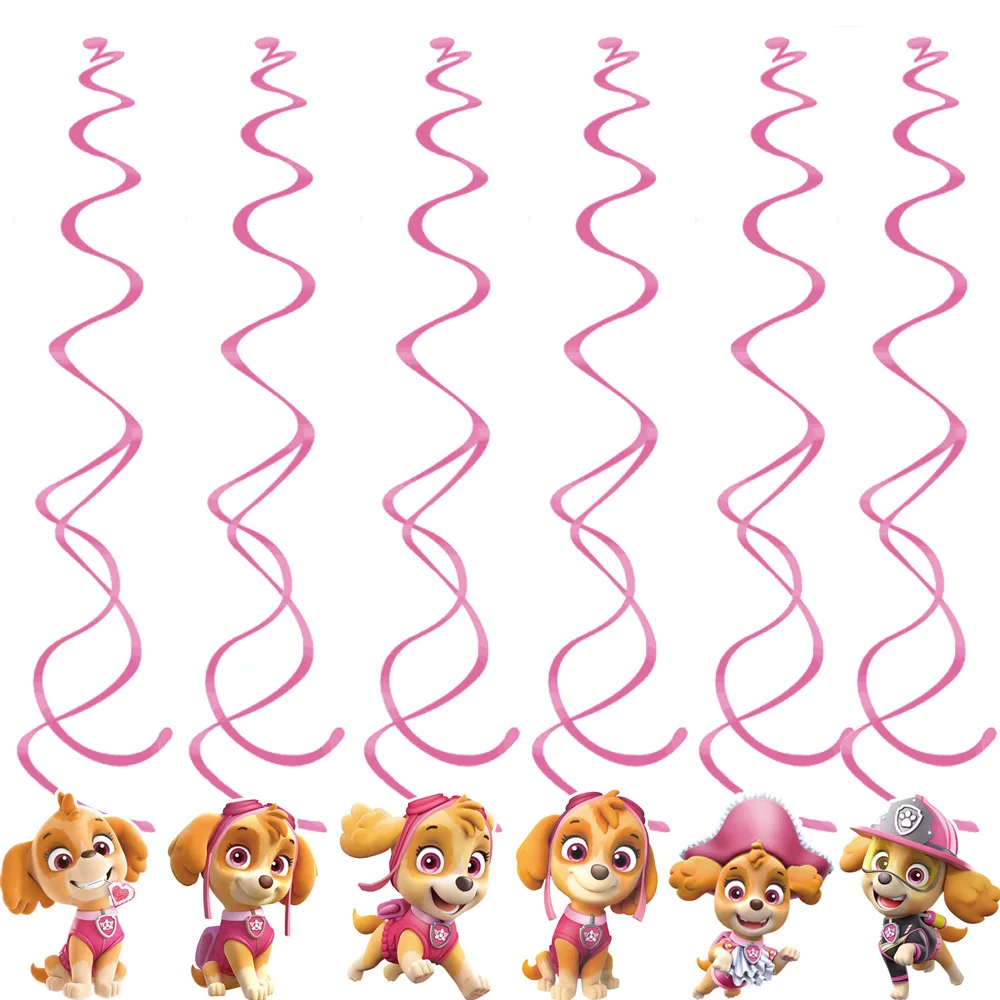 Pink PAW Patrol Skye Birthday Party Decorations Skye Foil -6pcs spiral o... - €6,03 EUR