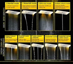 LED Ceiling Mount Shower Set Multi Function 15&quot;x28&quot;, Polished Stainless ... - $2,138.39