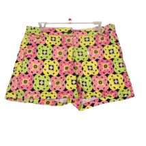 Crown &amp; Ivy Pink and Green Floral Print Chino Shorts Size10 - £10.87 GBP