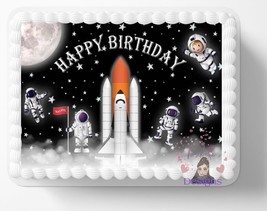 Astronaut Edible Image Edible Solar System Planets Birthday Cake Topper ... - £12.95 GBP