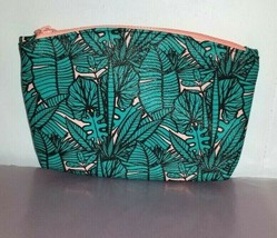 Ipsy Glam Bag July 2019 Ipsy Green &amp; Peach Cosmetic Bag Palm Pouch Tropical - £6.29 GBP