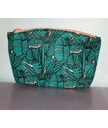 Ipsy Glam Bag July 2019 Ipsy Green &amp; Peach Cosmetic Bag Palm Pouch Tropical - £6.28 GBP