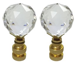 Royal Designs Large Faceted Diamond Cut Clear K9 Crystal 1.75&quot; Lamp Fini... - £19.84 GBP