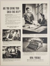 1946 Print Ad Royal Portable Typewriters Teacher &amp; Student Offices Touch Control - £13.65 GBP
