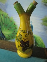 French Siamese Vinaigrette/Huile Bottle, hand painted, with cork stoppers FRANCE - £23.74 GBP