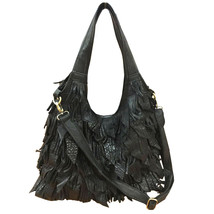  Style Shoulder Cowhide Women&#39;s Bag Simple Genuine Leather Crushed Leather Patch - £64.54 GBP