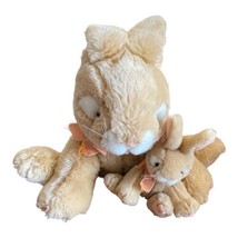Russ Apricot Mommy &amp; Baby Rabbit Bunny 11&quot; Stuffed Animal Easter Plush - £7.29 GBP